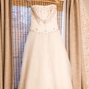 Casablanca ivory/silver wedding dress a-line